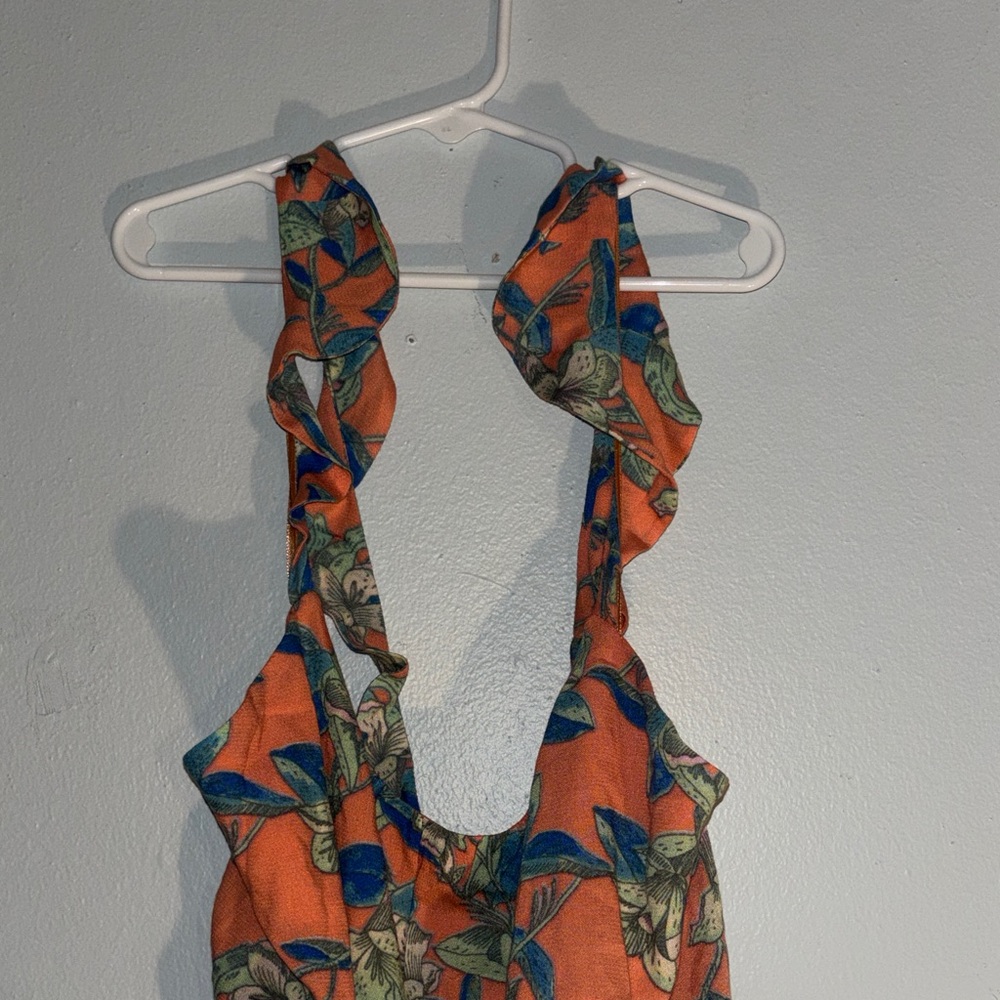Floral Orange and Blue Dress - Picture 10 of 12